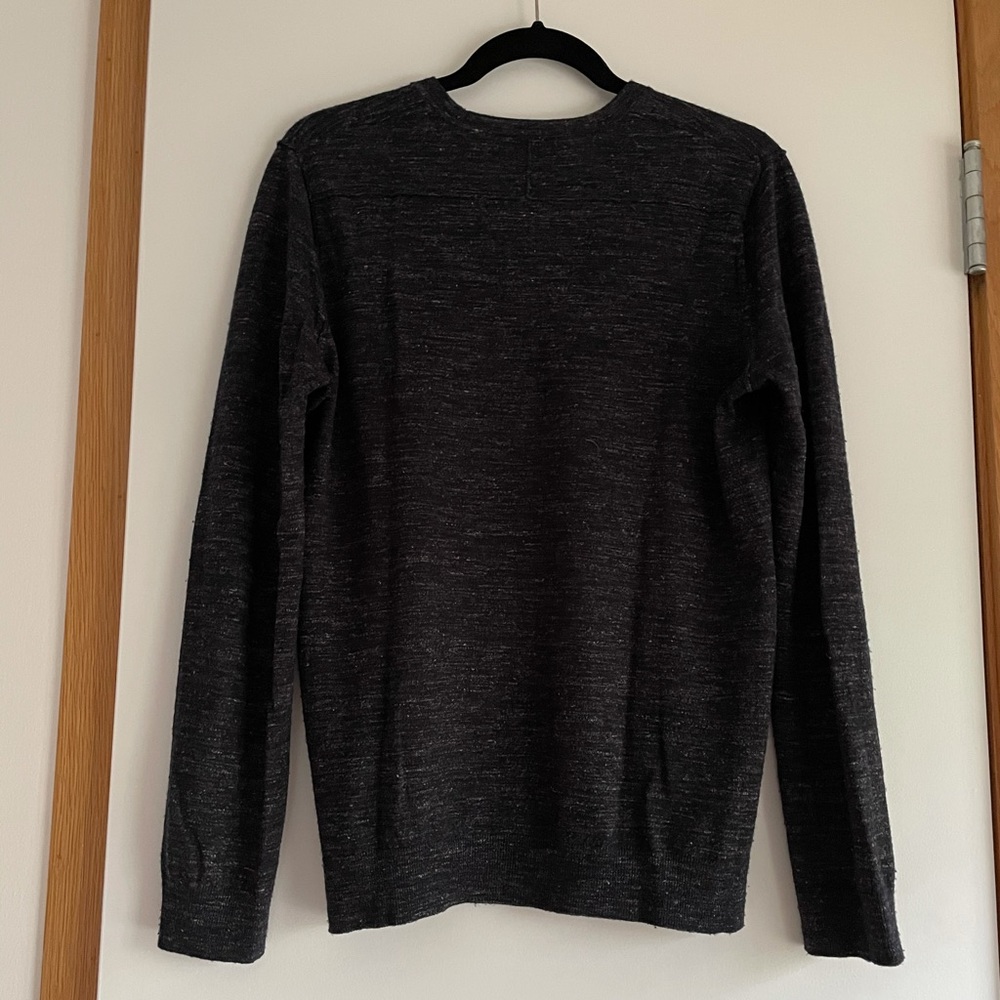 Men’s Vince Black & Gray Wool/Linen Sweater- M - Picture 2 of 4